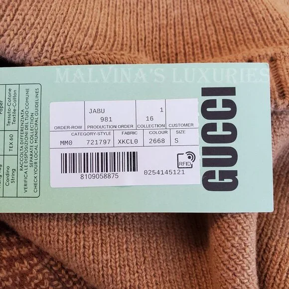 GUCCI MENS SWEATER Ha Ha Ha Harry Styles SQUARE G LOGO CARDIGAN sz S / SMALL - Picture 15 of 15